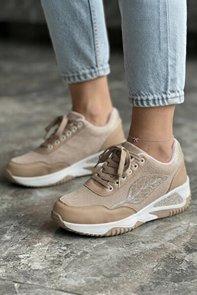 sefayol Fortune Nude White Sole Matte Leather Women's Sports Shoes
