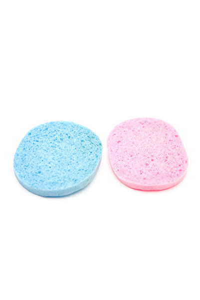 global fashion Set of 2 facial cleansing sponges, blue-pink