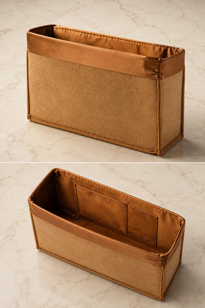 BD fold yarn Felt Bag Liner with Base Tan 30*20 cm