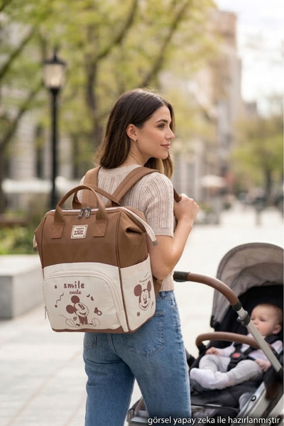 Disney Mickey Mouse Smile Baby Bag, Mother Baby Care Bag, Maternity Bag, Momm...