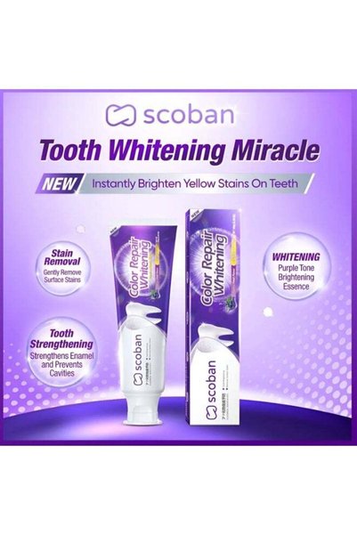 scoban Tooth Whitening Toothpaste with Purple Tone Brightening , Color Repair...