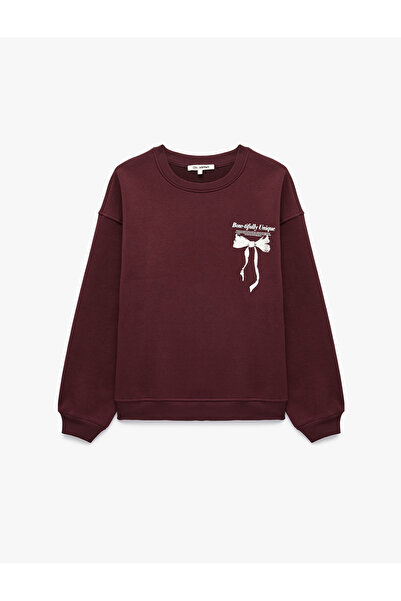 Koton Comfortable Fit Crew Neck Sweatshirt with Bow Print on the Back