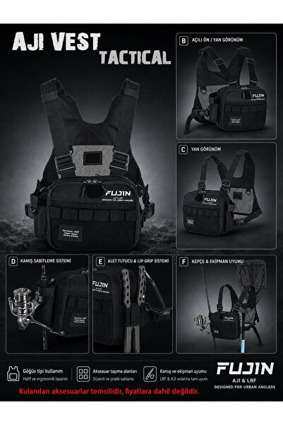Fujin Tactical Vest Black Balıkçı Yeleği