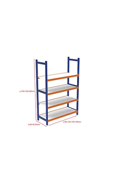 RafBurada 4 Katlı Ahşap Raflı İçten Oturmalı Hafif Rack - 3D Yazıcı Rafı, Dep...