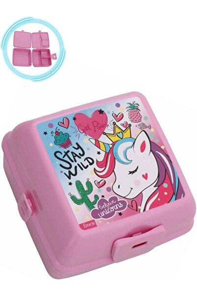 LilyMoon Cutie de prânz compartimentată pentru fete cu model Frocx Unicorn St...