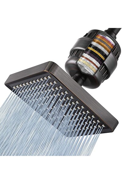 Voolan Shower Head with Filter Rainfall Style 20-Stage Water Purifier for Har...