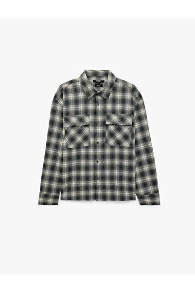 Koton Comfortable Fit Plaid Patterned Long Sleeve Lumberjack Shirt with Cover...
