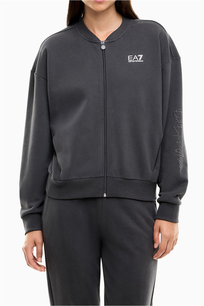 EA7 Kadın Bisiklet Yaka Sweatshirt Antrasit