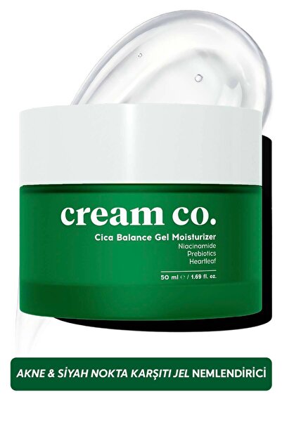 Cream Co. Cica Jel Krem Yağ Dengeleyici Su Bazlı Nemlendirici Yüz Kremi | Akn...