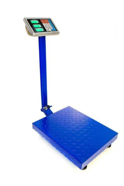 BASE Cântar electronic 350 kg cu baterie și platformă metalică din tablă stri...