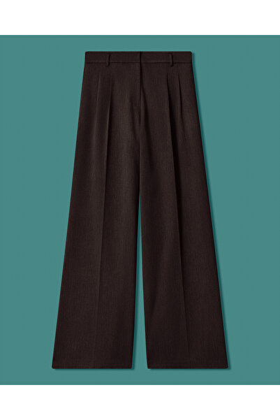 SEÇİL Yüksek Bel Pile Detaylı Bol Paça Kumaş Pantolon