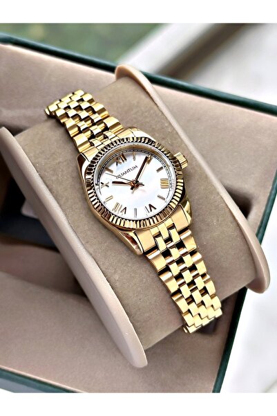 Quantum Special Design Gold Color 5 Atm 24 Months Warranty Complete Steel Wom...