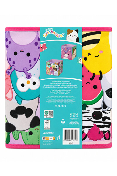 SQUISHMALLOW Set 2 cutii de depozitare Squishmallows 30 × 30 × 30 cm – Colorate