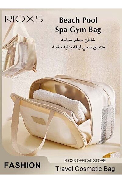 RIOXS Makeup Bag, Portable Travel Toiletry Bags Clear Cosmetic Bag with Zippe...