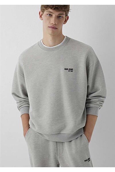Mavi M0S10677 Jeans Printed Men's Sweatshirt Gray
