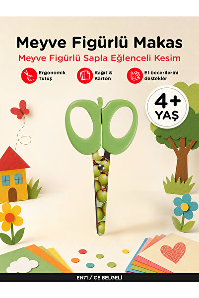 Lets Let's Meyve Figürlü Makas Yeşil