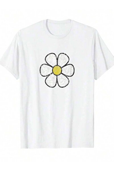 29CUN Hippie Daisy Flower Vintage Effect T-Shirt, Graphic Cotton Tee, Men Women