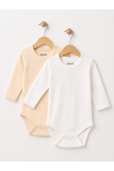 Kidaxi 2-Piece Long Sleeve Snap Fastener Bodysuit