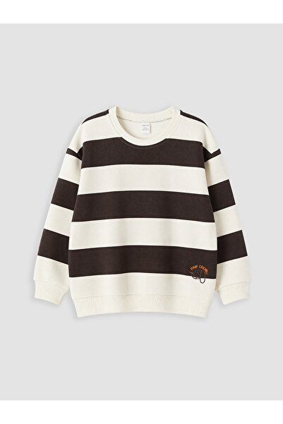 LC Waikiki Rmz Gi̇yi̇m Farkiyla Striped Boys' Thick Sweatshirt