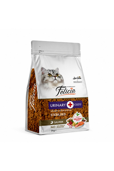 Felicia 1 Kg Kolajenli Somonlu Az Tahıllı Kısırlaştırılmış Kedi Maması HypoAl...