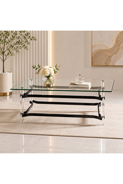 Palma homez Black Acrylic Coffee Table 60X120 cm