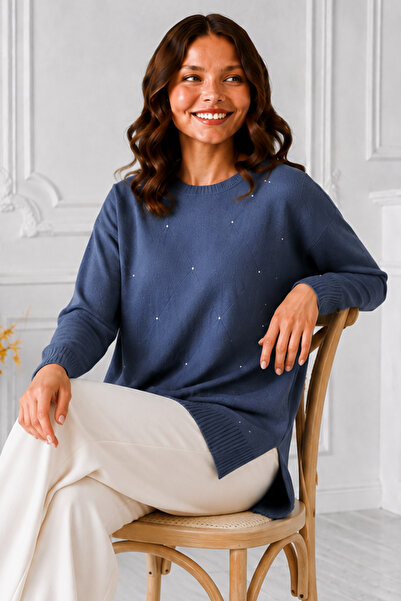 benguen Stoned Mercerized Tunic N3225 Petrol