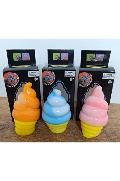 DealsReall Set de 3 jucării squishy antistres, Cornet de înghețată Nice – Cor...