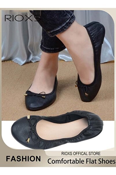 RIOXS Women's Belice Ballet Flats, Ballerina Shoes With Bow Knot, Ultra Soft ...