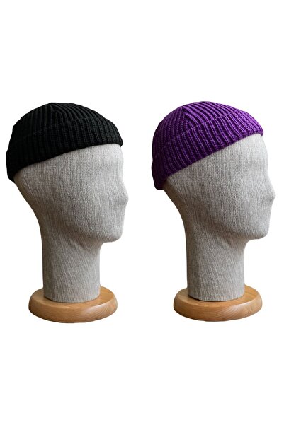 zadenza gold Set of 2 Solid Color Brimless Short Skullcap Beret Hip Hop Short...