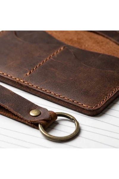 Generic Brand 100% Genuine Leather Passport Cover and Keychain Set - Hand-Sewn Special Leather Passport Holder (10X15 cm)