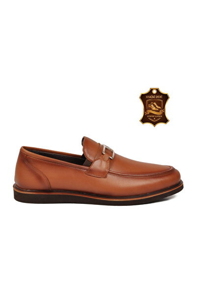 Voyager Tan Genuine Leather Buckle Men's Casual Shoes