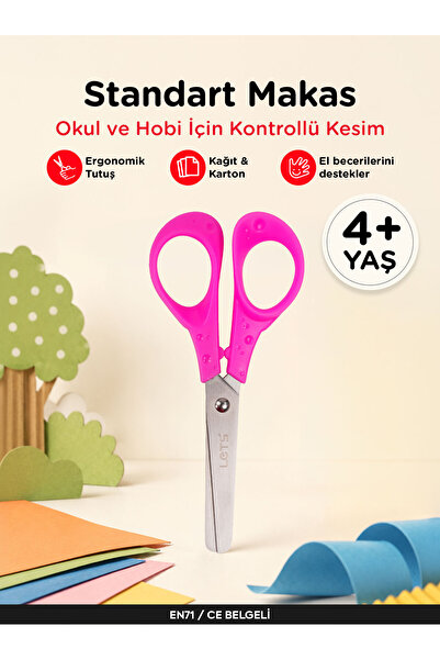 Lets Çocuk Makası – Standart Okul Makası | Let's Pembe