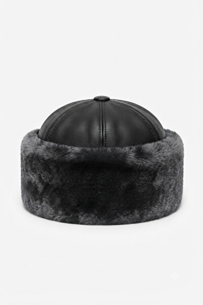 vanilkie Genuine Leather Muton Fur Kalpak Bork Hat Ushanka Russian Mountainee...
