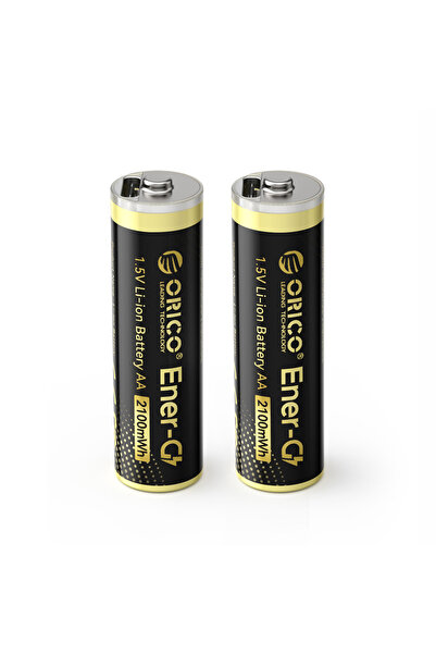 Orico Ener-G EG5C Pachet de 2 Baterii Reîncărcabile AA Li-Ion, 2100mWh, 1.5V,...