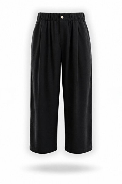 Noravelle Women's Elastic Waist Loose Leg Fabric Pants