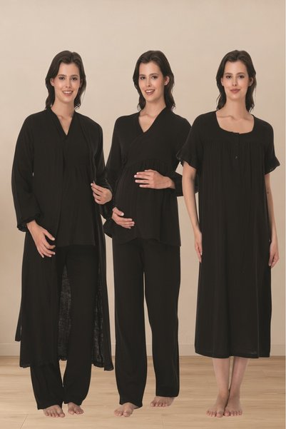 Puerpera Effortt Muslin Fabric Maternity Nightgown, Dressing Gown and Pajama ...