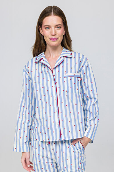 Paul Kenzie Kadın Pamuklu Pijama Üstü - Love on Line