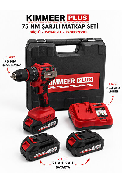 Beyhekim Hırdavat Kimmer Plus 21V Brushless Şarjlı Darbeli Matkap