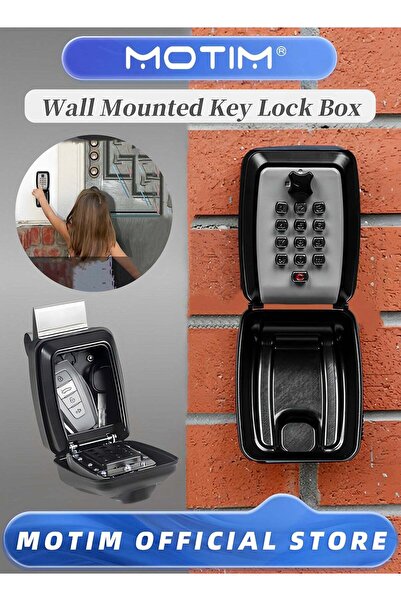 MOTIM Car Window Key Safe Updated Key Lock Box Outdoor Key Safe Wall Mounted ...