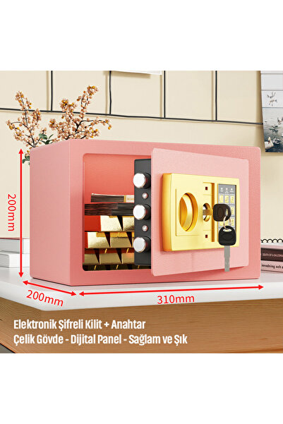 silabor 20'lik Elektronik Şifreli ve Anahtarlı Çelik Para Kasası – Dijital Pa...