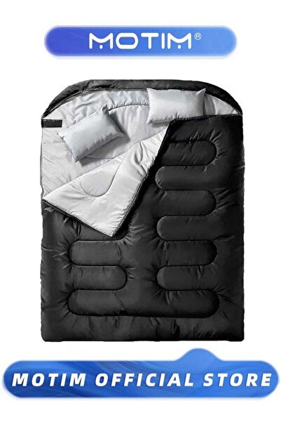 MOTIM Double Sleeping Bag, Cold Weather Queen-Size Sleeping Bag with 2 Pillow...