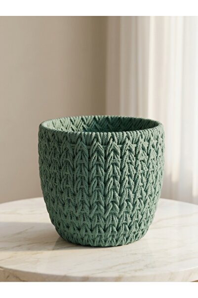 Adeem Embossed Wool Shape Ceramic Vase