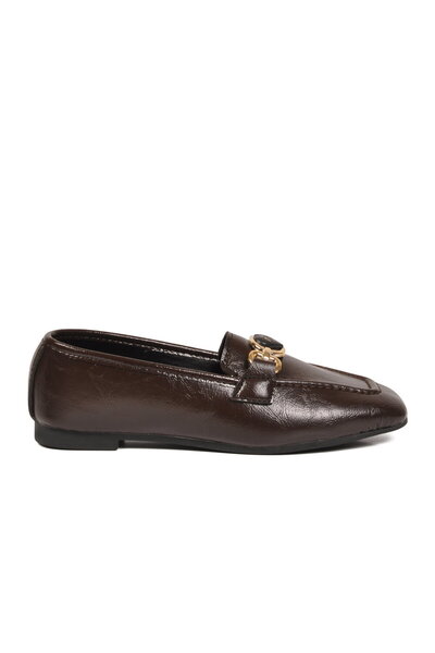 Aspor Brown Buckle Women's Casual Shoes