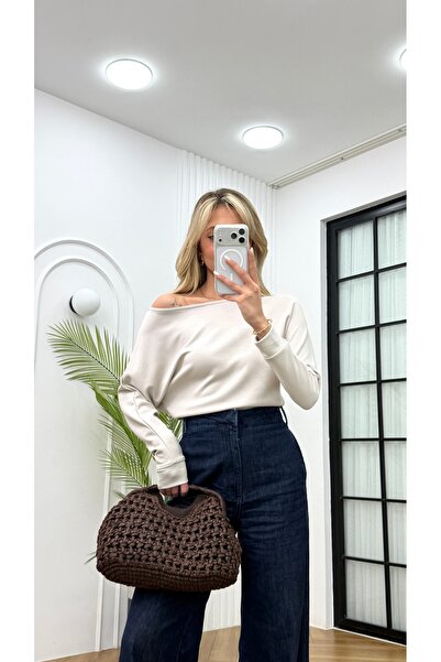 R-Style Boat Neck Modal Blouse
