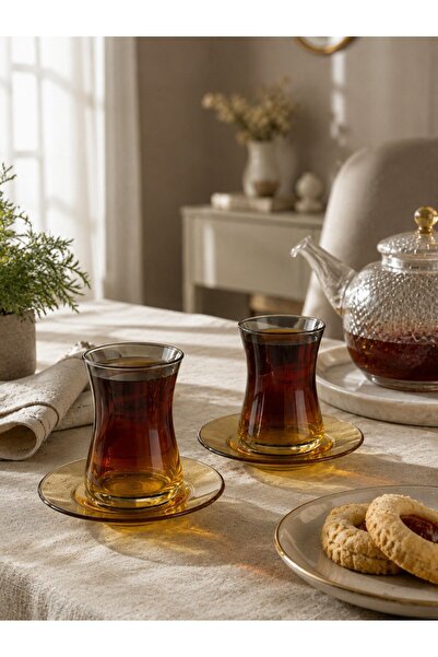 Onedekor 6'lı Heybeli Çay Bardağı Seti