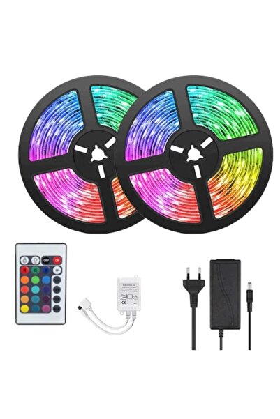 OEM Kit Banda RGB LED 10 Metri 2x5 metri RGB cu telecomanda