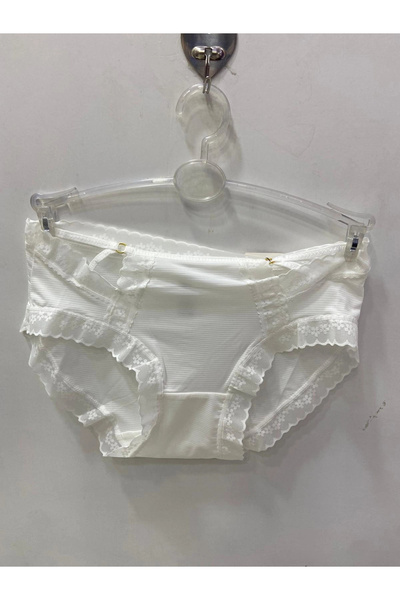 F.K Women's Lace Ruffle Detailed Laser Cut Panties