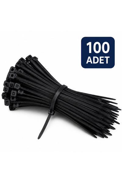 Genel Markalar 3.6x300 mm Siyah Kablo Bağı (Cırt Kelepçe) 100 Adet