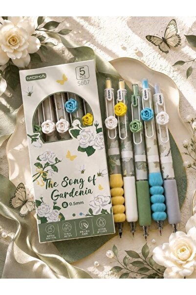 YEŞİL KIRTASİYE Colorful Rose Design Ballpoint Pen 1 Piece