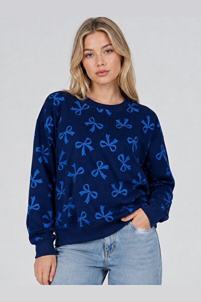 fiolin 3 Threaded Ribbon Patterned Sweatshirt